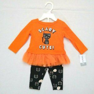 Carter's‎ Halloween Black Cat Scary Cute Top 9 mos